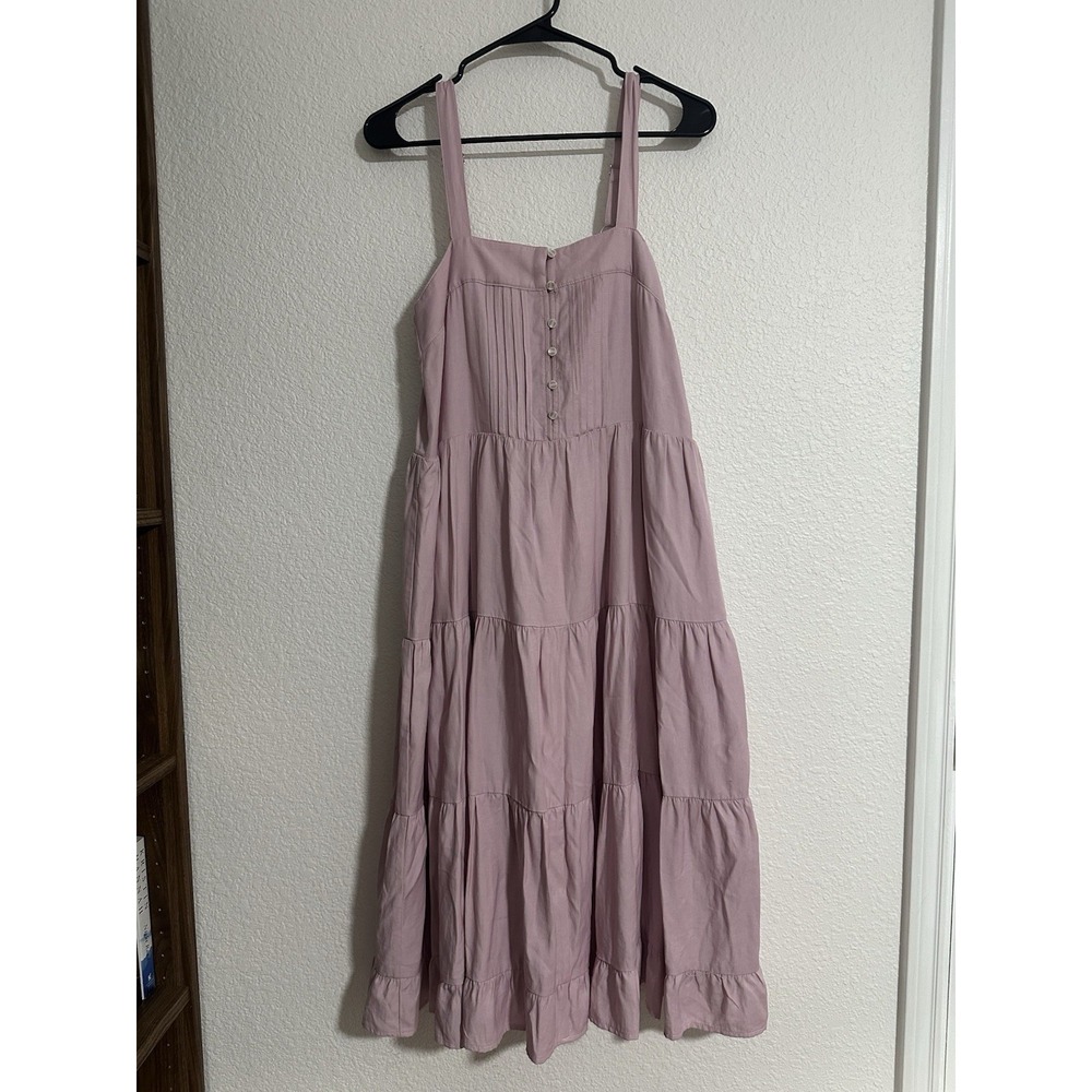 Tiered Midi Babydoll Dress Lilac Purple S Entro Lavender‎ Prairie Cottagecore